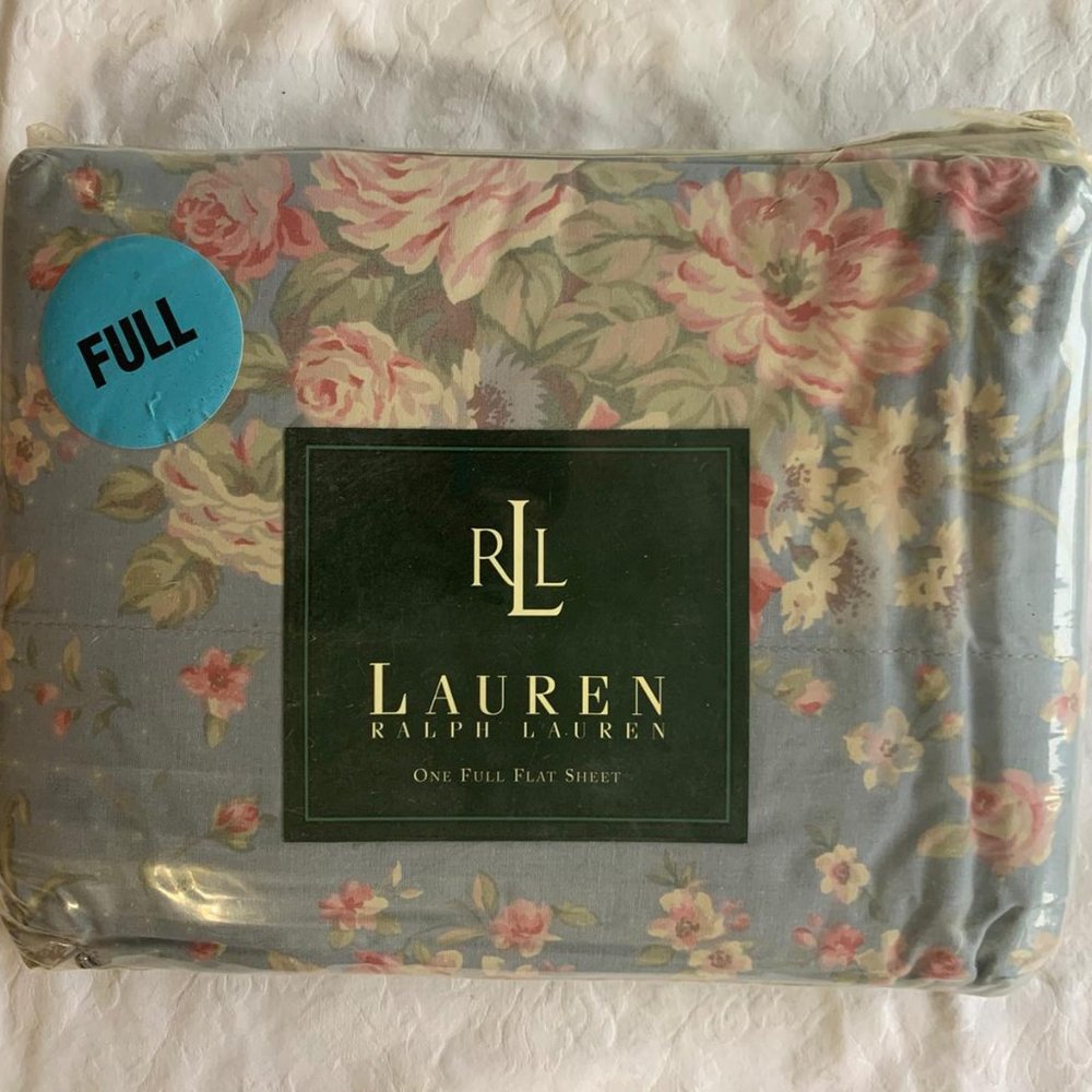 Vintage Ralph Lauren Island Blue Full Flat Sheet